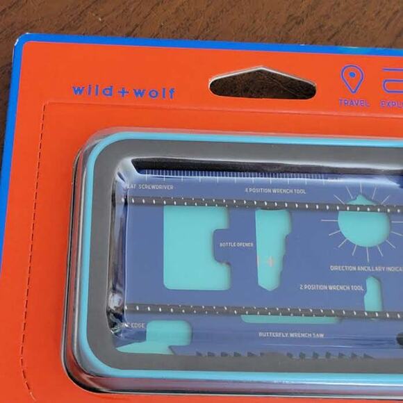 WILD + WOLF Tool Card Holder Travel Survival - 9 Tools New, sealed - Picture 5 of 8